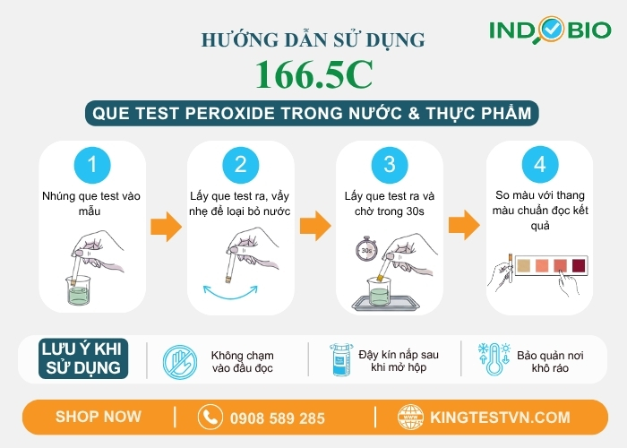 Hướng dẫn sử dụng que test peroxide J-QUANT 166.5C đúng kỹ thuật